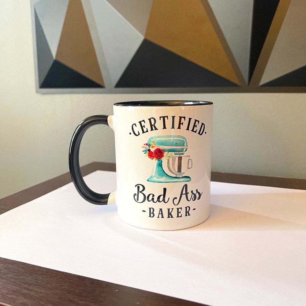 Certified Badass Baker Mug | Gift For Bakers | Funny Coffee Mug | 11 Fl. Oz.